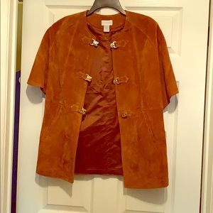 Suede short sleeve jacket